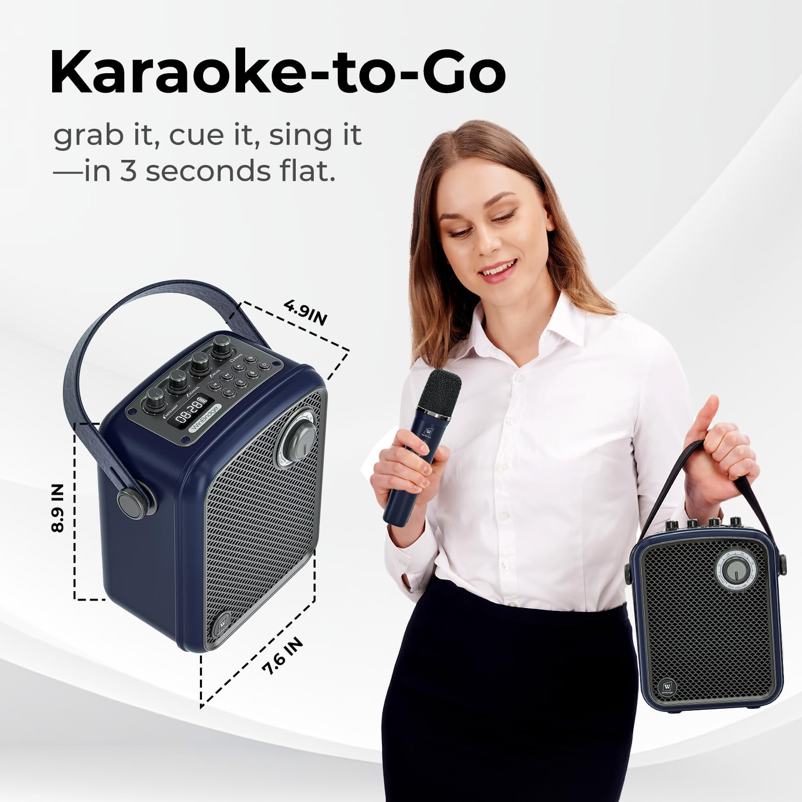 Wireless Voice Amplifier with 2 Microphones,Microphones and Blue