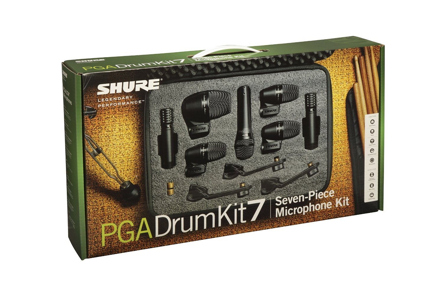Shure PGADRUMKIT7 7-Piece Drum Microphone Kit. U.S. Authorized Dealer