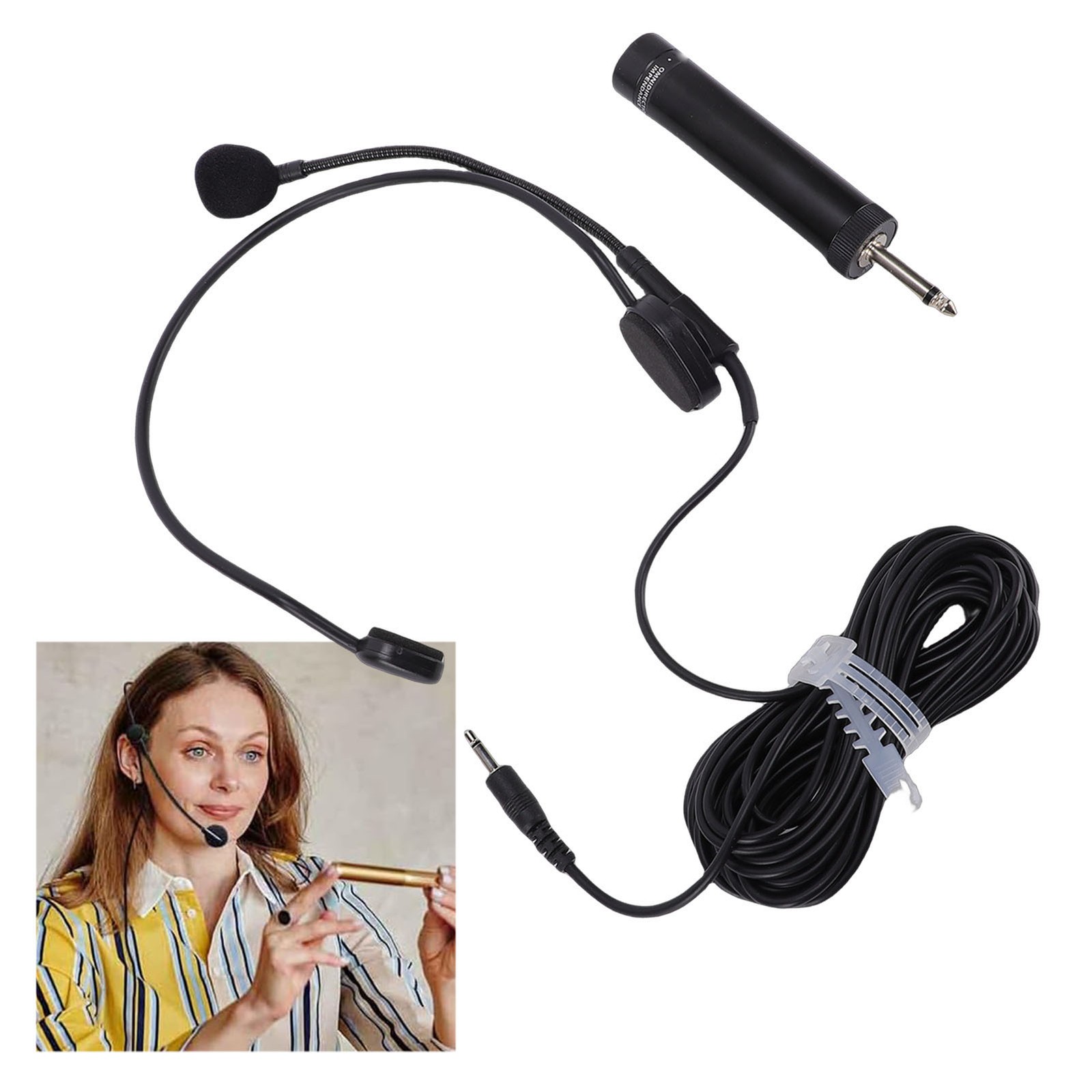 Headset Mic With 3.5mm Jack HiFi Sound Flexible Wired Microphone For Singing