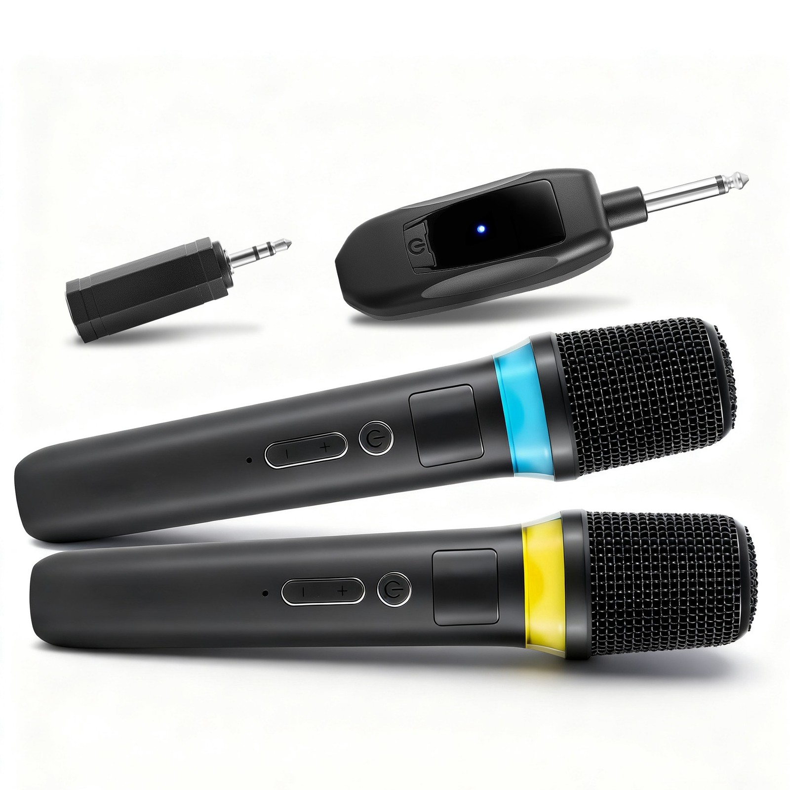 2Pcs UHF Wireless Microphones Handheld Mic System Karaoke Dynamic Microphone