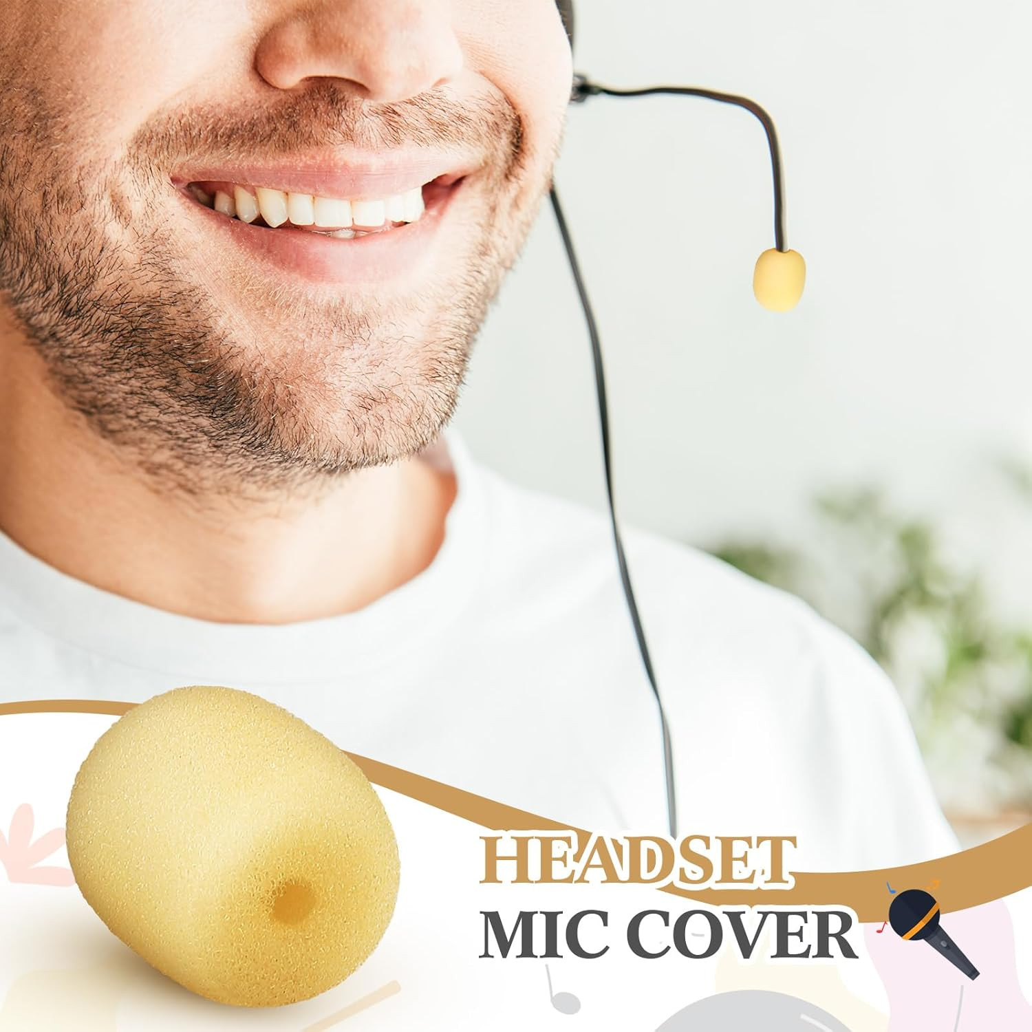 20 Mini Size Headset Windscreen Microphone Foam Cover Small Lapel Mic Sponge Pop