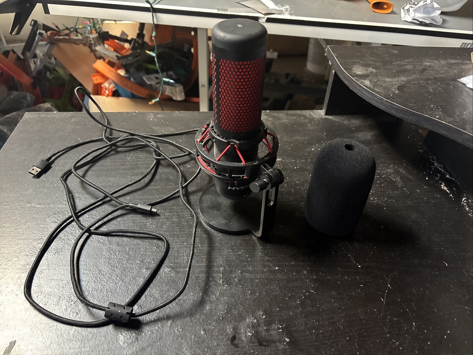 HyperX QuadCast Red LED USB Cardioid Microphone – Black