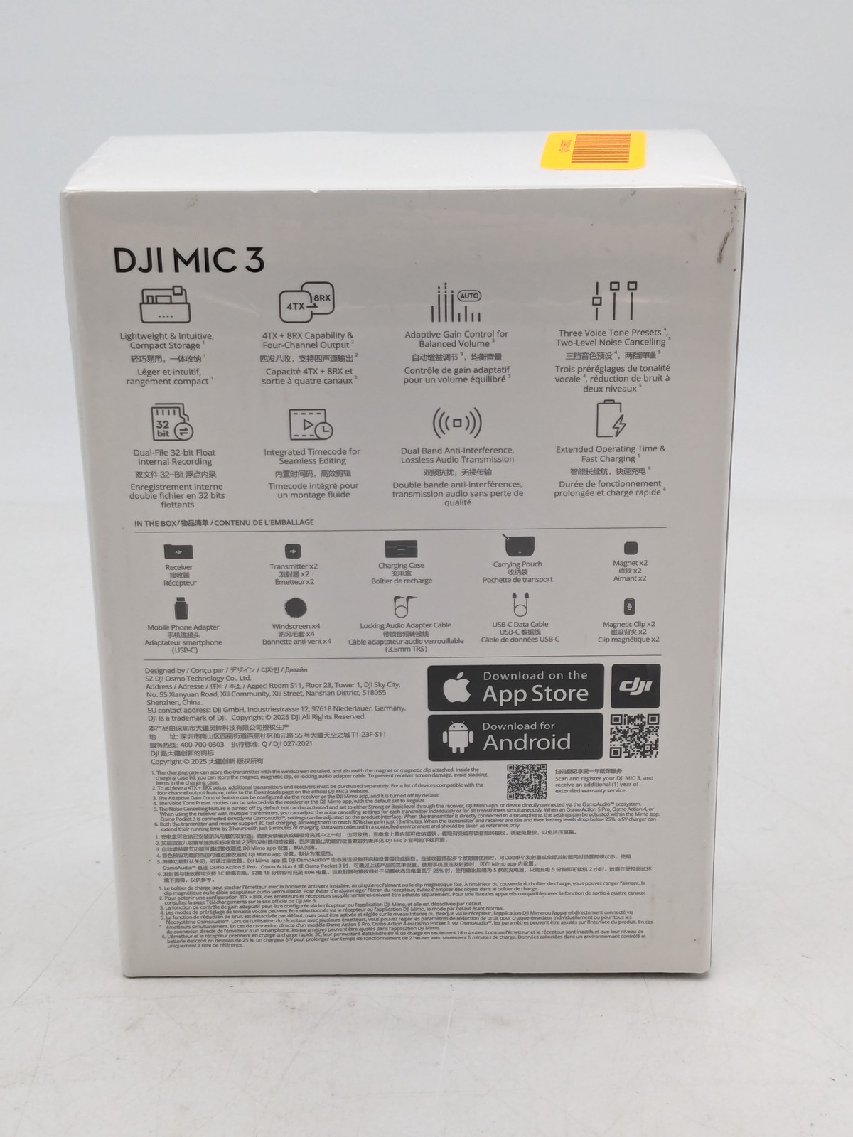 DJI Mic 3 Wireless Microphone Receiver (DMR03) & 2 Transmitter (DMT03)