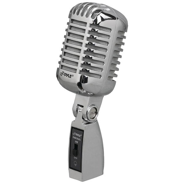 Pyle Classic Retro Metal Vintage Style Dynamic Vocal Microphone 16ftCable Silver