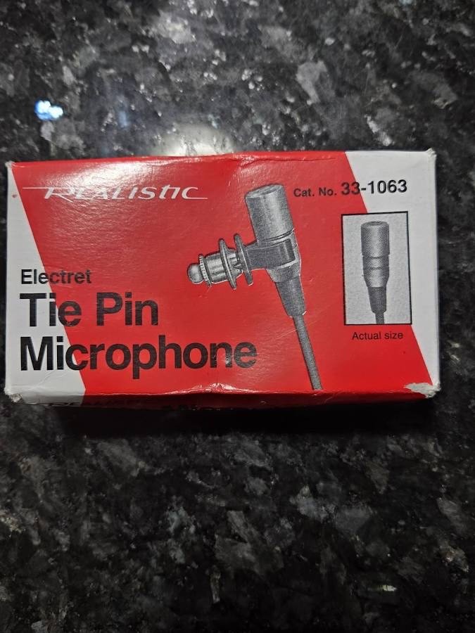 Realistic Electret Tie Pin & Clip Microphone 33-1063 japan