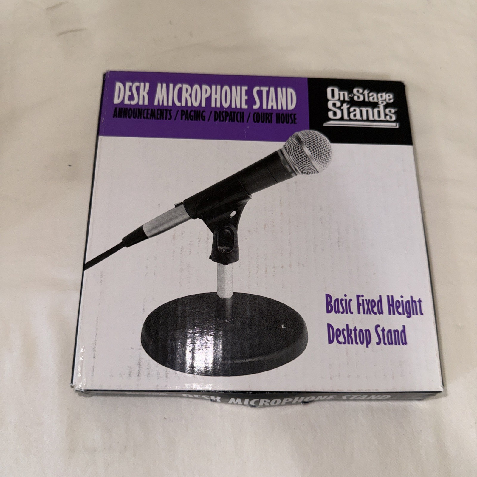 On-Stage Basic Fixed-Height Desktop Microphone Stand with Black Shaft #DS7100B