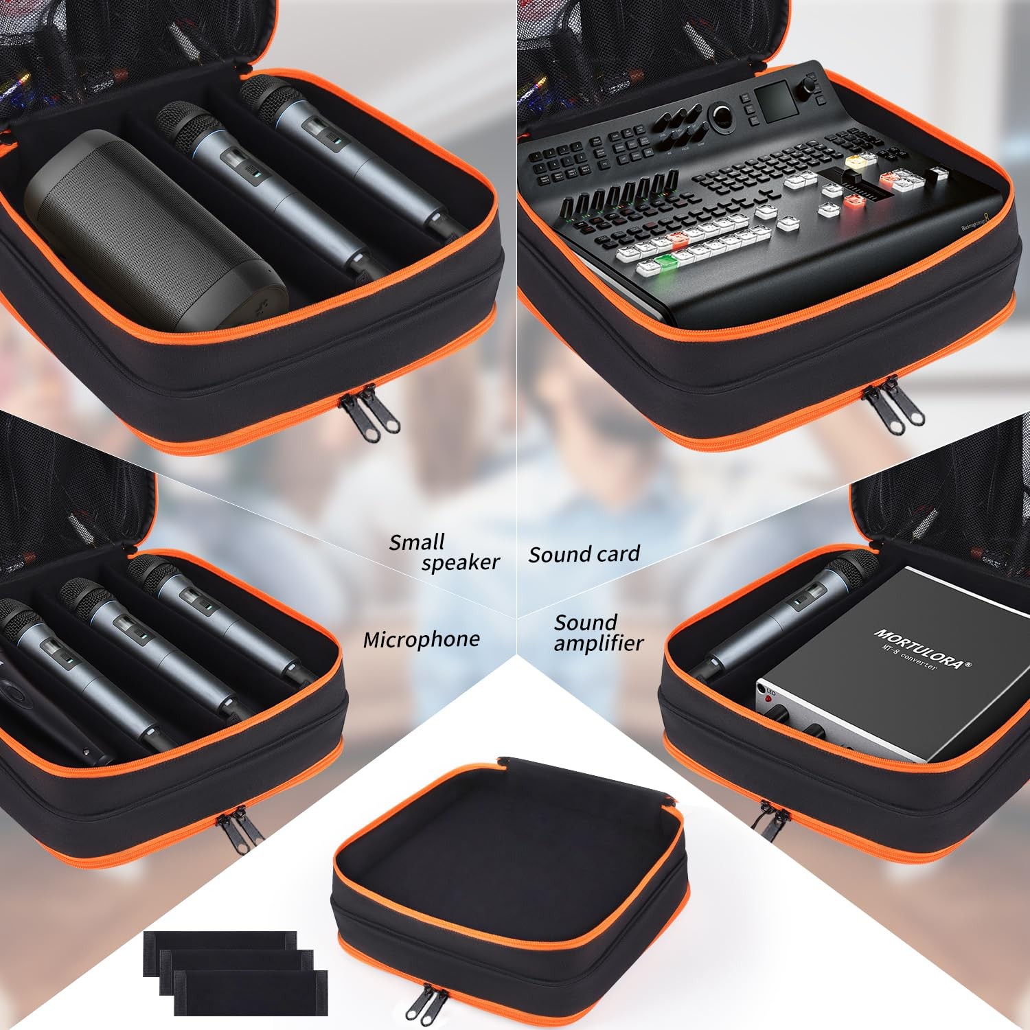 TEFGTER Microphone Case,Wireless Microphone Bag,Portable Storage Case,8 Slots…