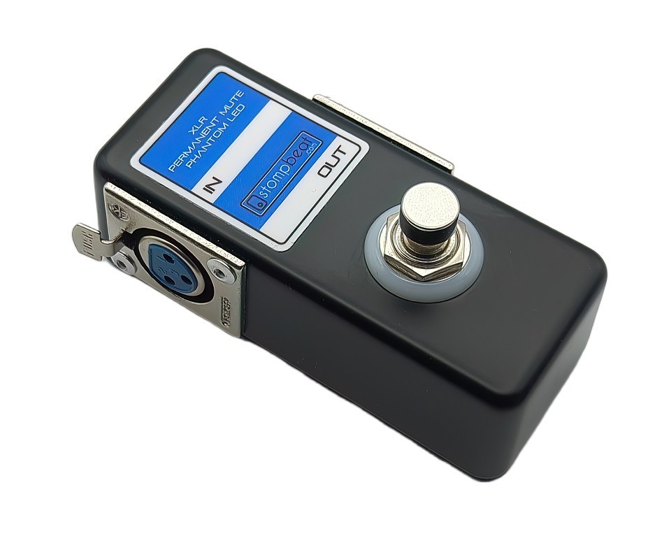 Compact XLR Permanent Mute Foot Switch with Phantom Powered LED – Popless