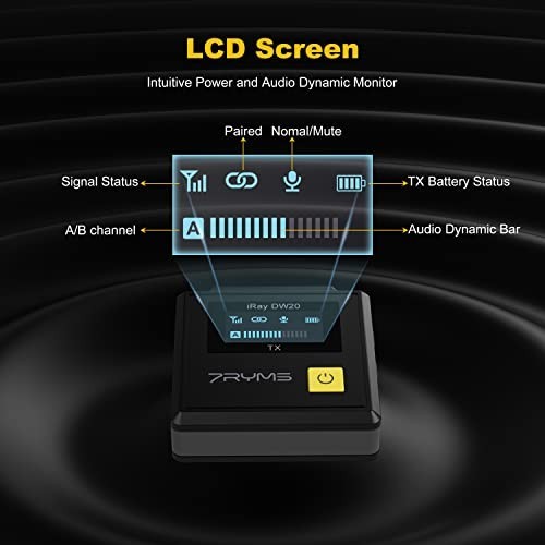 Wireless Lavalier Microphone with Intelligent Denoise, 2.4G Dual Lapel Mic for V