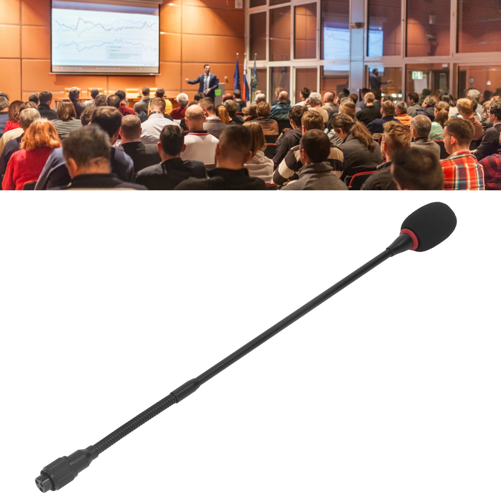 ｀16.5in Gooseneck Condenser Microphone Aluminum Alloy Flexible Dynamic