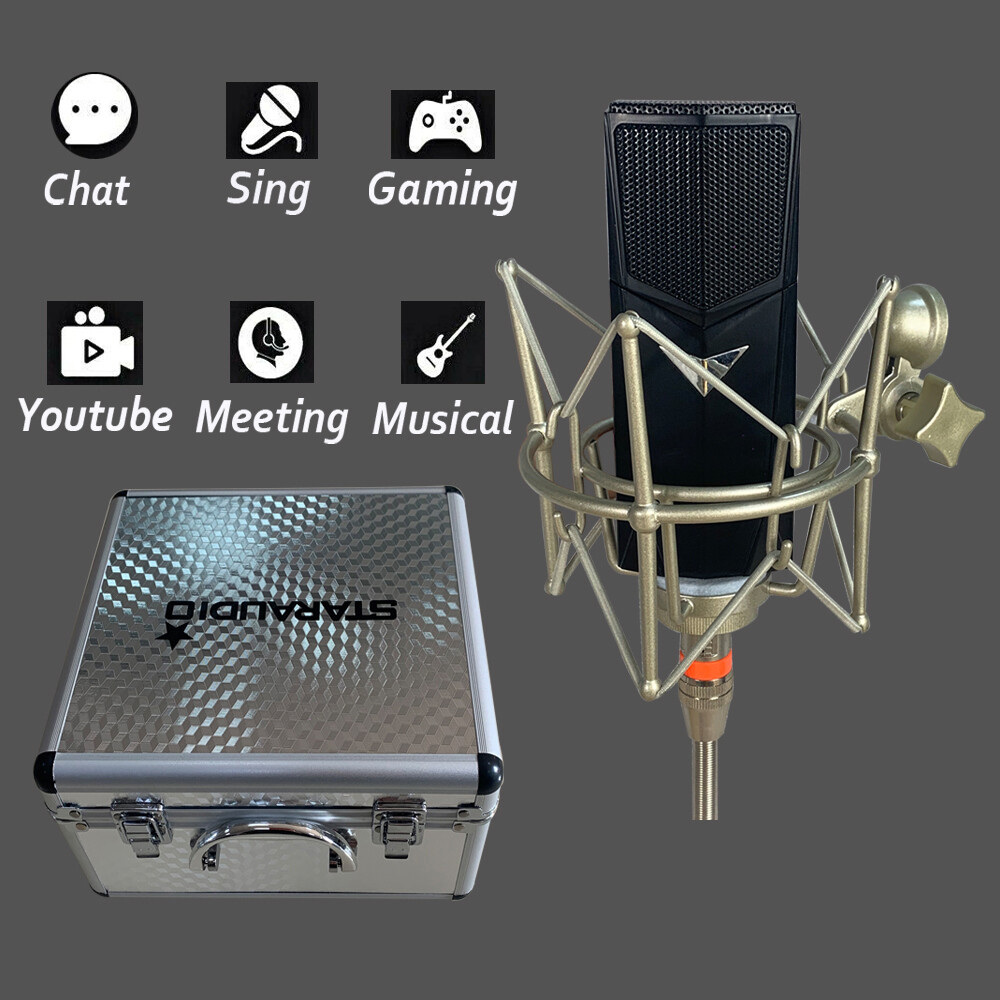 Studio Microphone Kit For Live Stream Broadcast Recording Condenser Cardioid Mic
