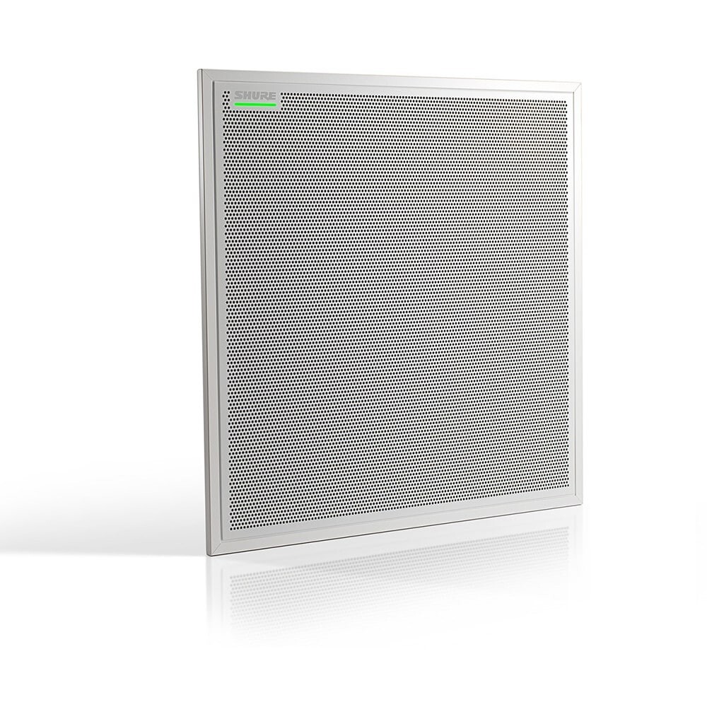 Shure Ceiling Array Microphone MXA910W 24″x24″ Microflex Advance Dante White