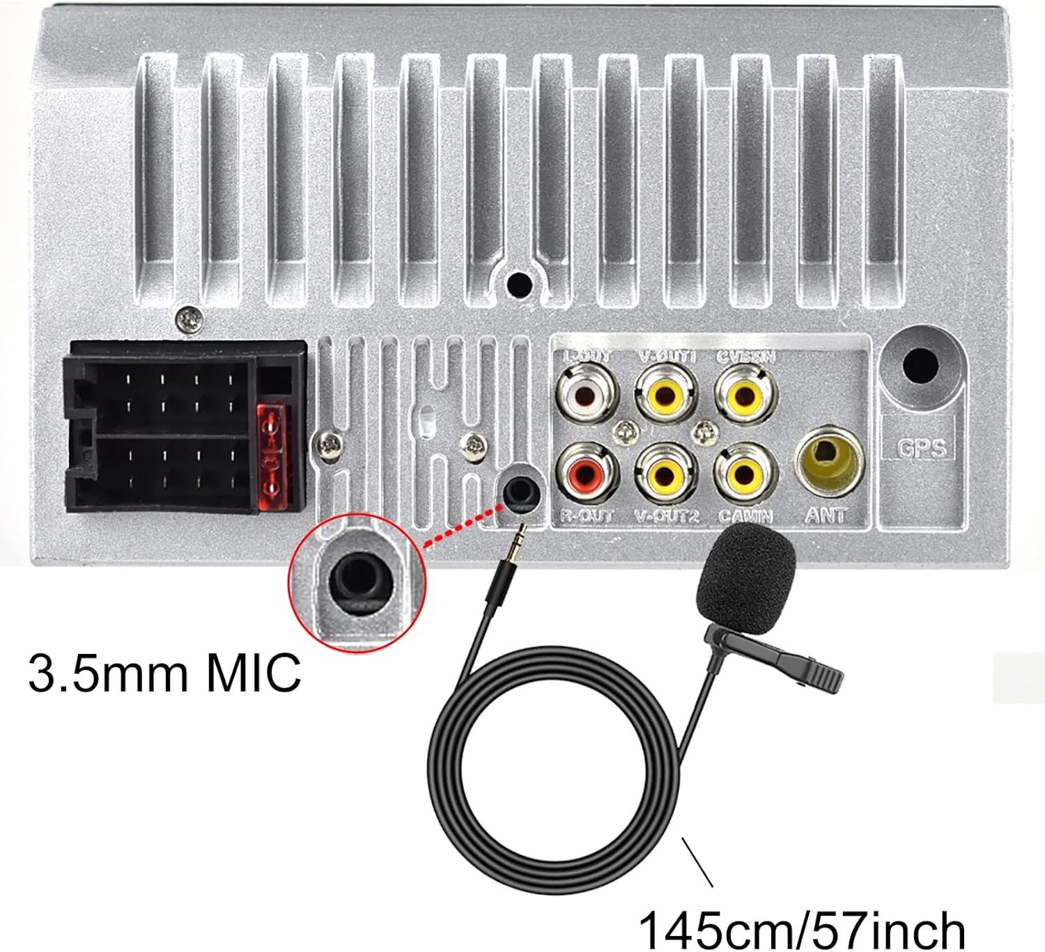 Universal 3.5mm Lavalier Clip Mic for Clear Car Audio & Bluetooth Connection