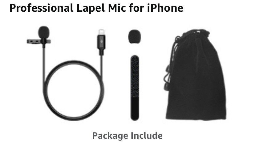 Omnidirectional Lightning Lavalier Lapel Clip-on Interview Microphone for iPhone