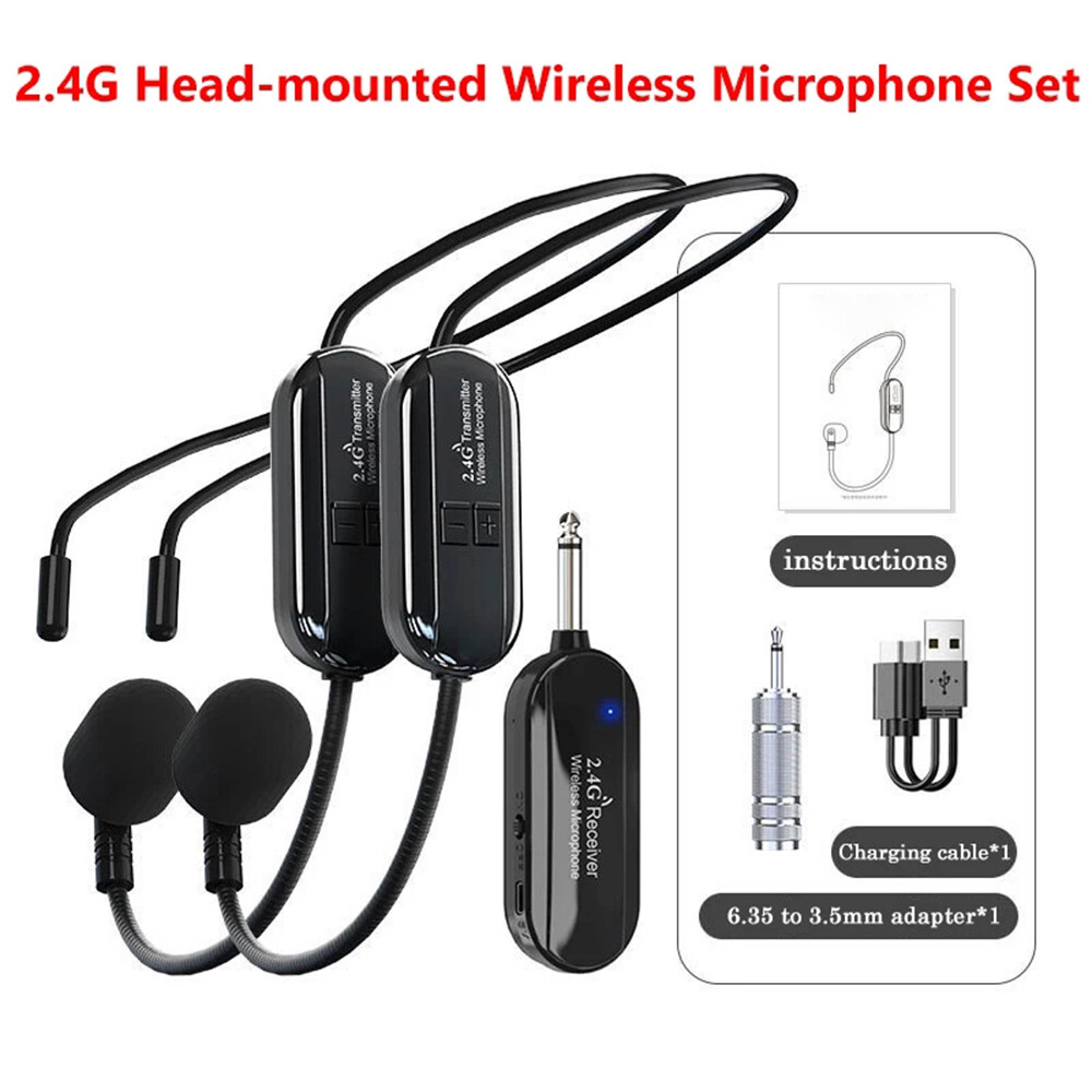 UHF Wireless Microphone Headset Mic Wireless Microphone System Loudspeaker NEW