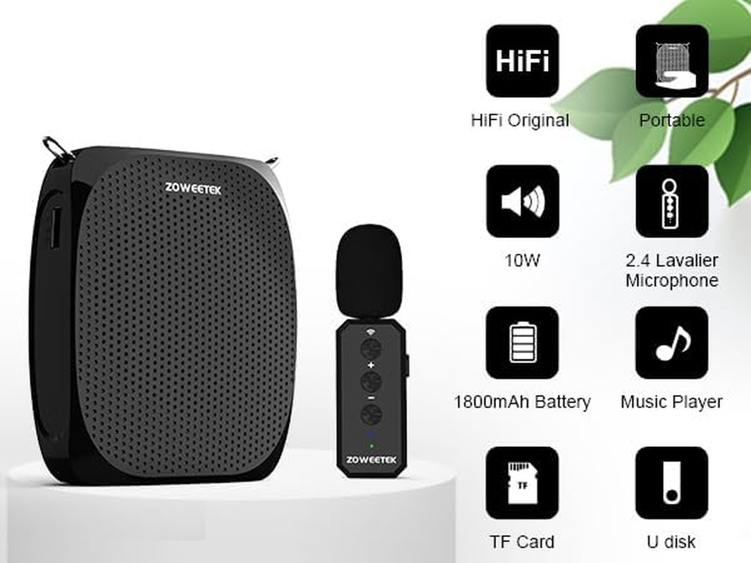 Voice Amplifier with Wireless Lavalier Lapel Microphone for Teachers,2025 New Pe