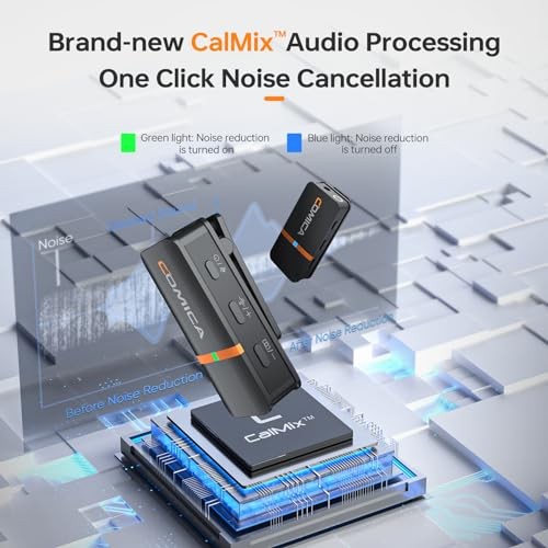 COMICA Vimo Q 4 Channel Wireless Lavalier Mic Noise Reduction
