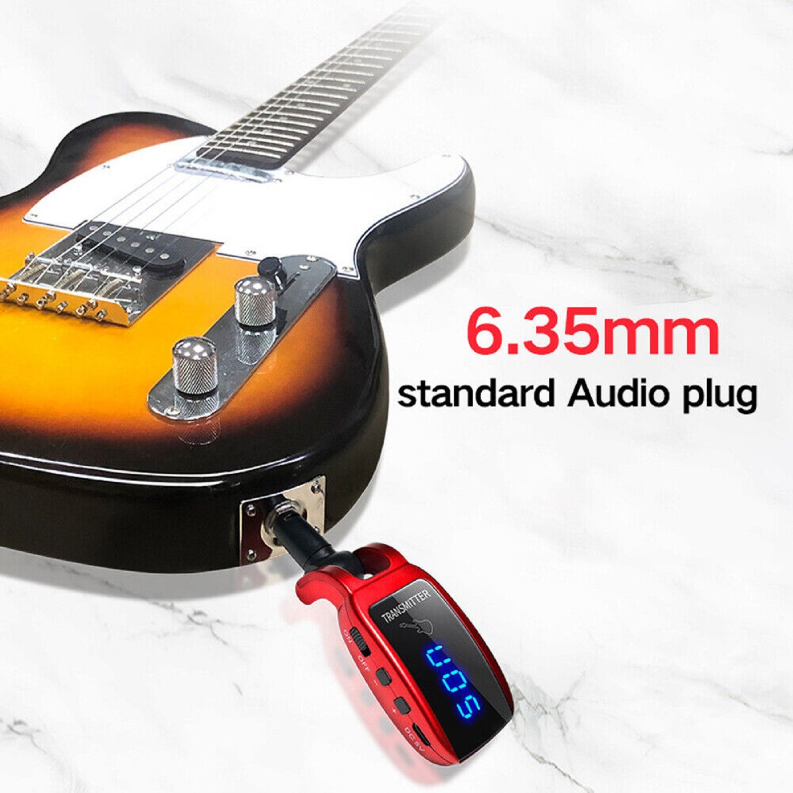 Rechargeable Upgrated LED Screen UHF Transmitter Receiver For Electric Guitar