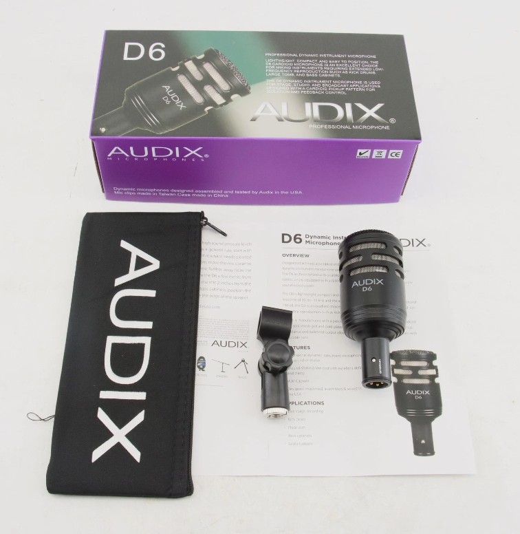 Audix D6 Cardioid Wired Dynamic Microphone free shipping New