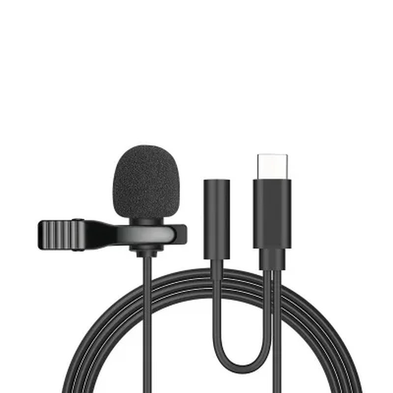 Portable Mini Lavalier Microphone Metal Clip Lapel Mic Wired 3.5Mm/Type-C/Usb fo
