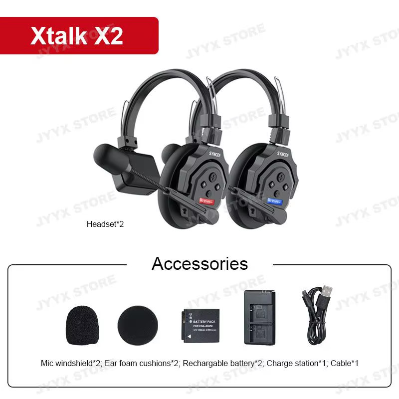 Xtalk 2.4G Wireless Intercom System X1 X2 X5 MasterFree Noise reduction Intercom
