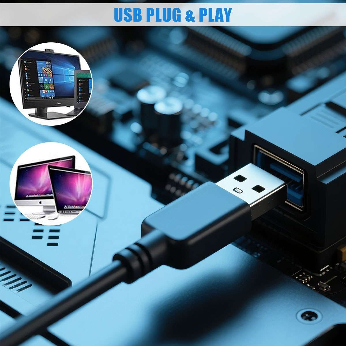 Desktop Mini Condenser Microphone USB Computer Mic Recording For Laptop PC