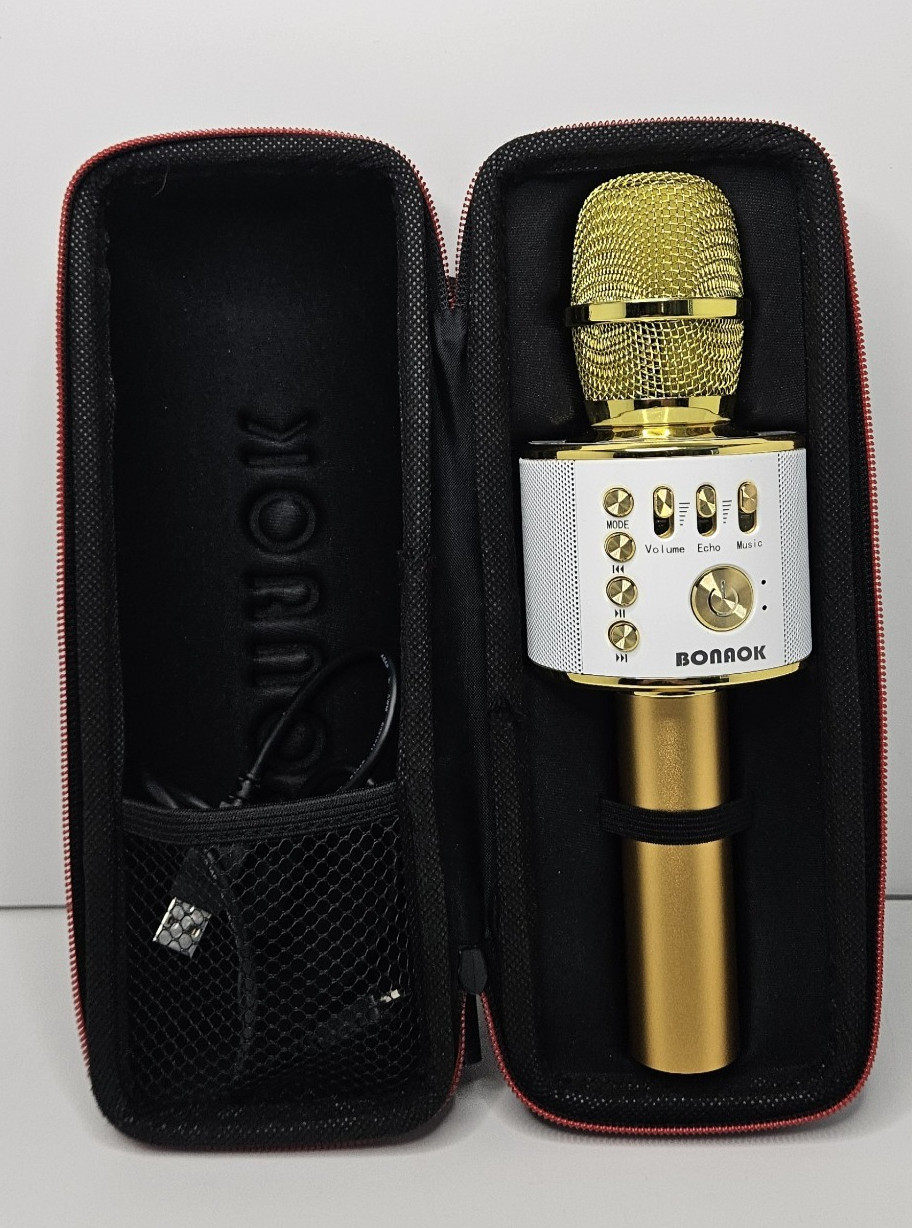 Bonnok Wireless Bluetooth Kareoke Microphone Q37 Gold