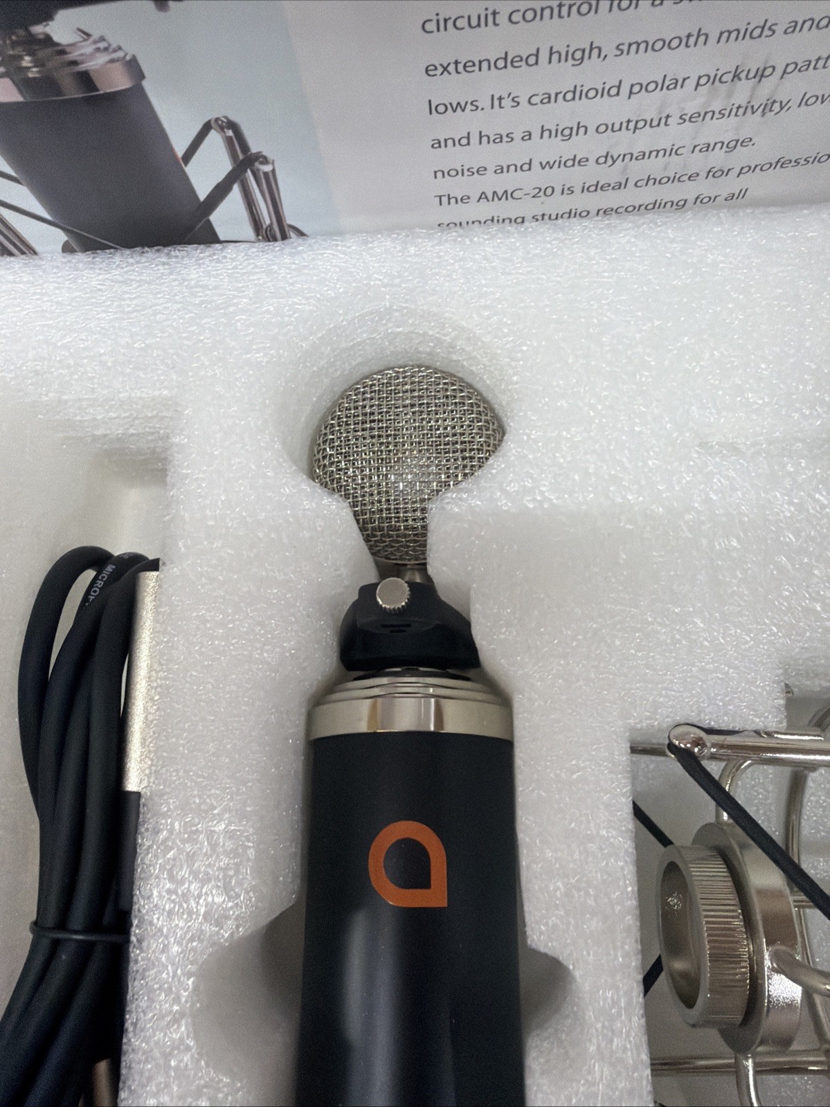 Versatile AMC-20 Large-Diaphragm Studio Microphone with Shock Mount & Pop Filter