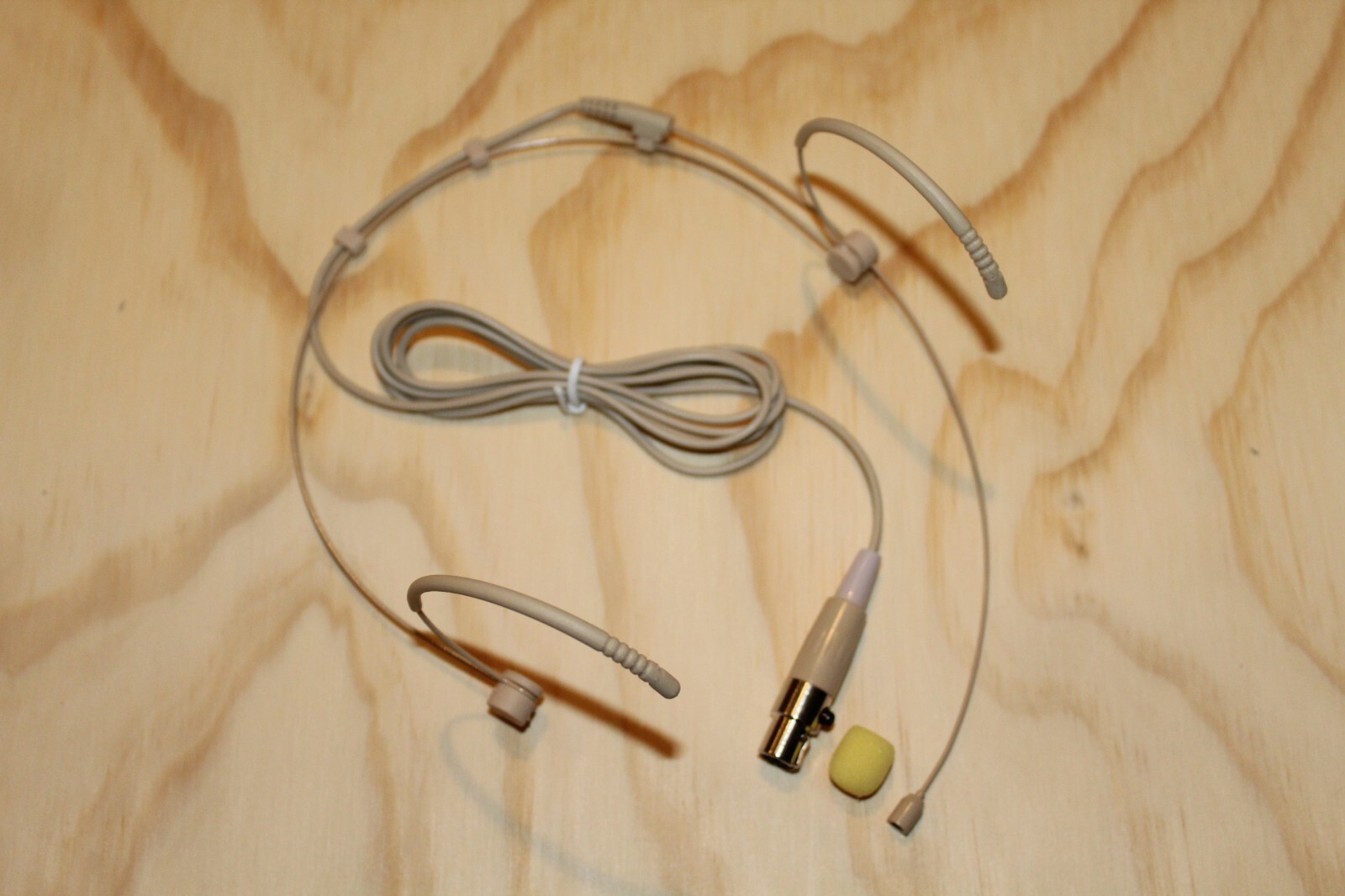 Beige Double Earhook Headset Mic for Shure Wireless w/TA4F 4pin mini XLR *NEW*