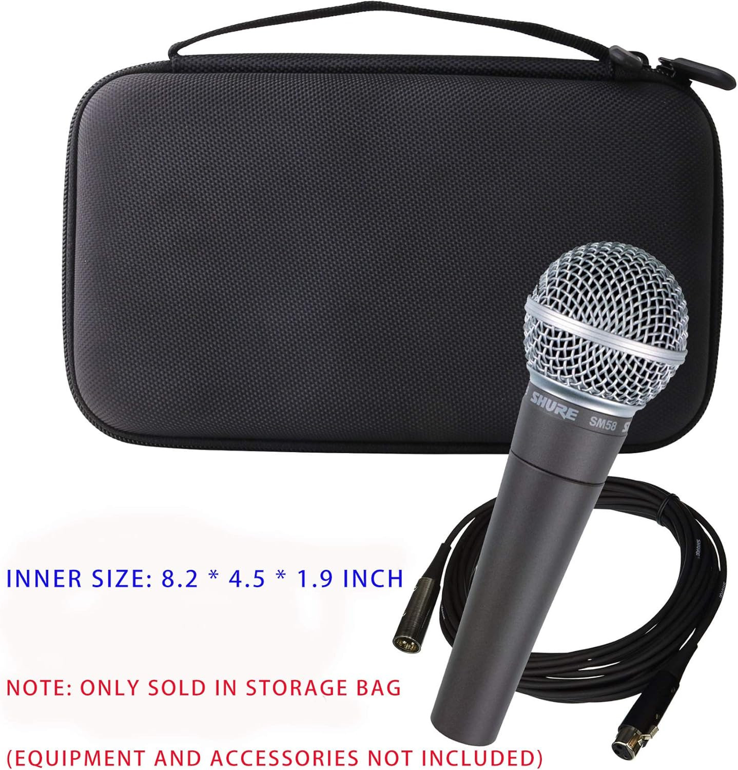 Hard EVA Carrying Case Compatible with Shure SM58-CN/PGA58 Cardioid Dynamic Voca