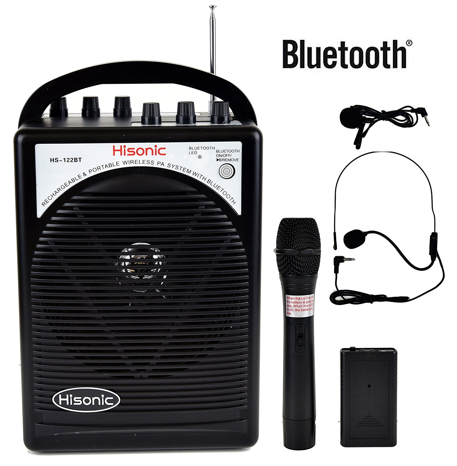 HISONIC HS122BT-HL Portable PA System with Dual Channel Wireless Microphones