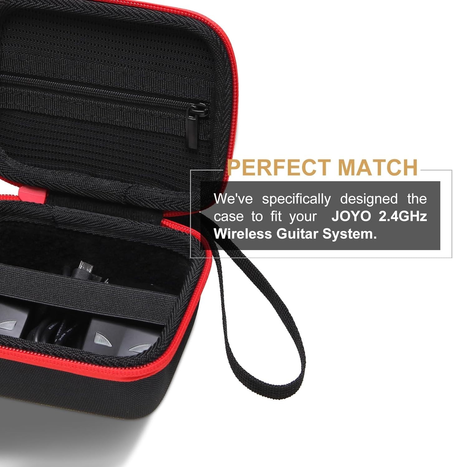 LTGEM Red EVA Hard Case for Wireless Guitar Transmitter & Receiver, Compact Size