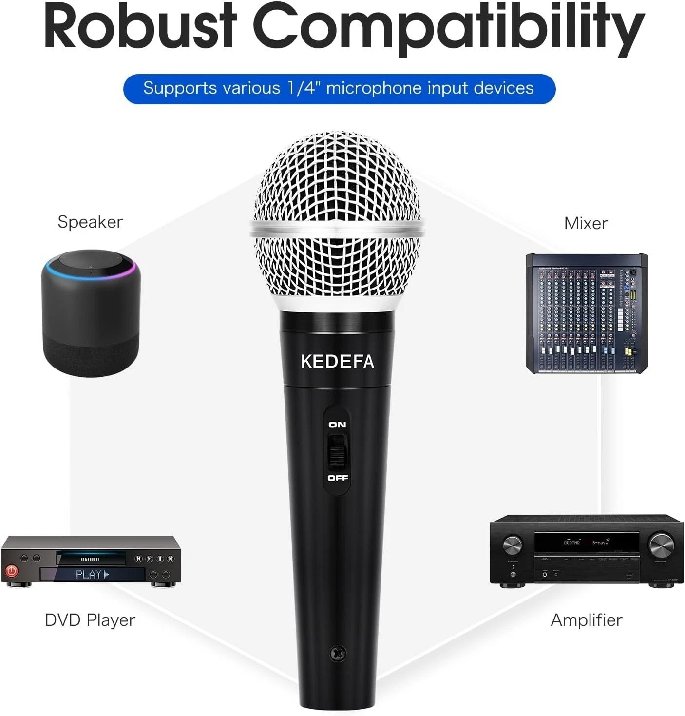 KM88 Handheld Wired Karaoke Microphone, Super Cardioid Dynamic Vocal Mic with…