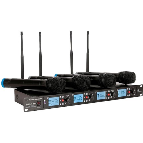 American DJ WM-419 Four-Channel UHF Wireless Handheld Microphone System