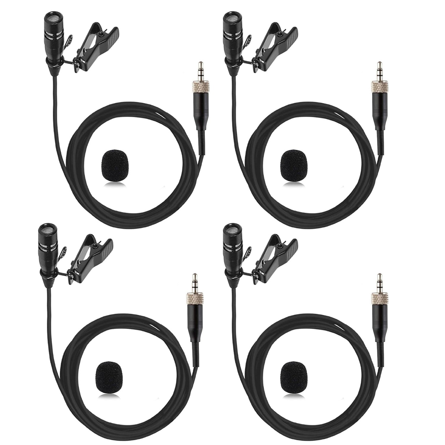 4PC Lapel Lavalier Microphone for Sennheiser EW100 SK100 G1 G3 G4 MKE2 EW500 ME2
