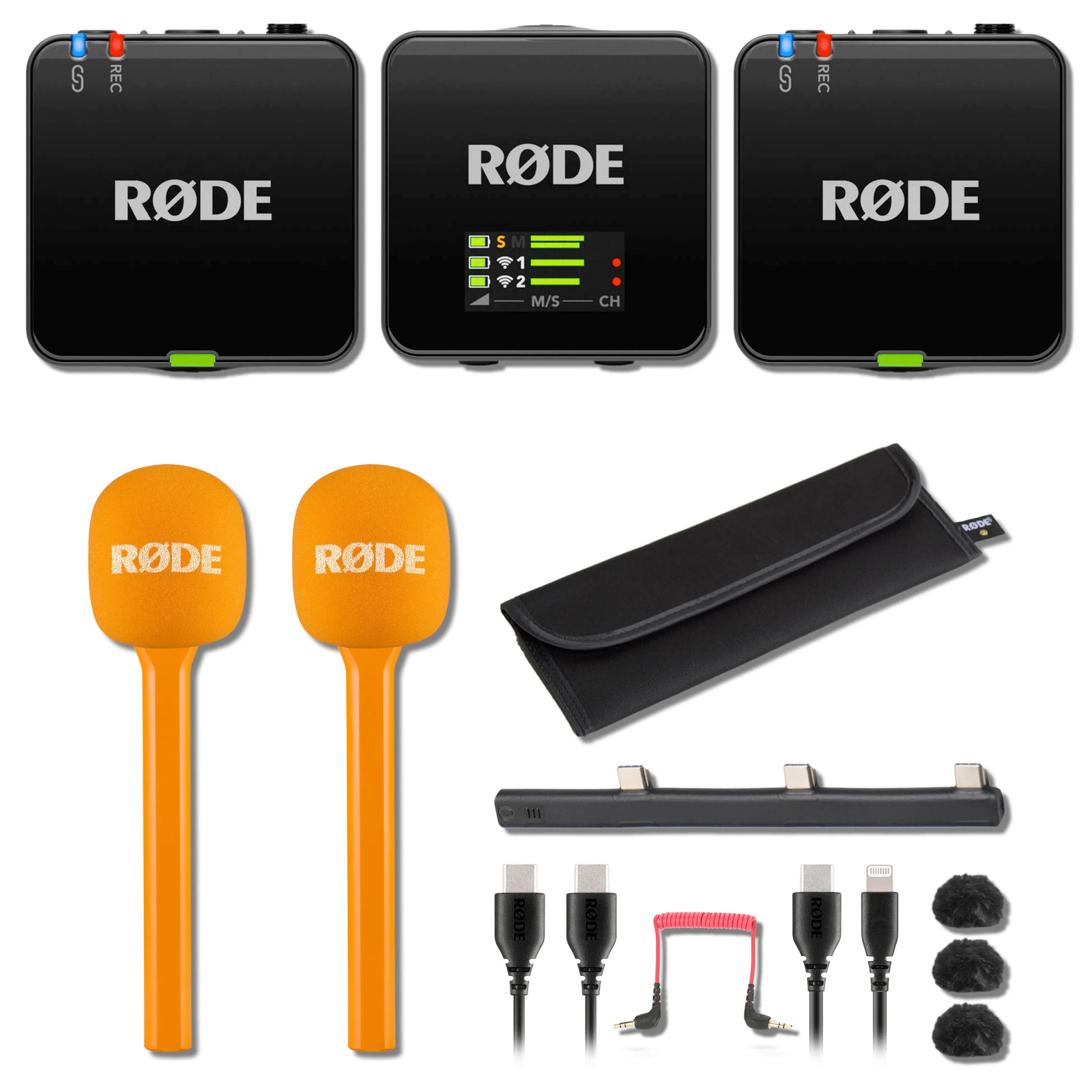 Rode Wireless GO (Gen 3) Wireless Microphone System with 2x Orange Interview GO