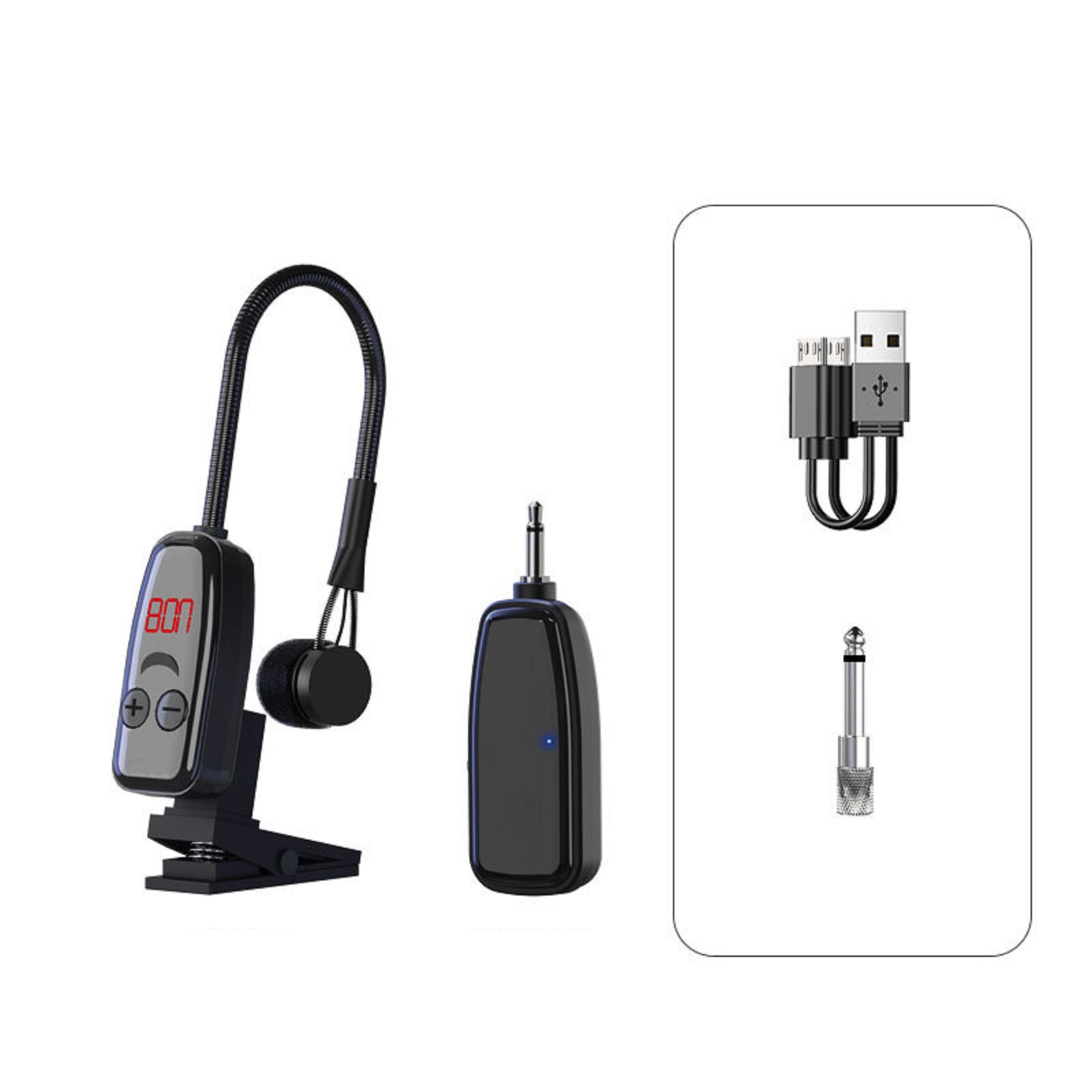 Microphone with Receiver Transmitter 50M Range Wireless For Trumpet Saxophone