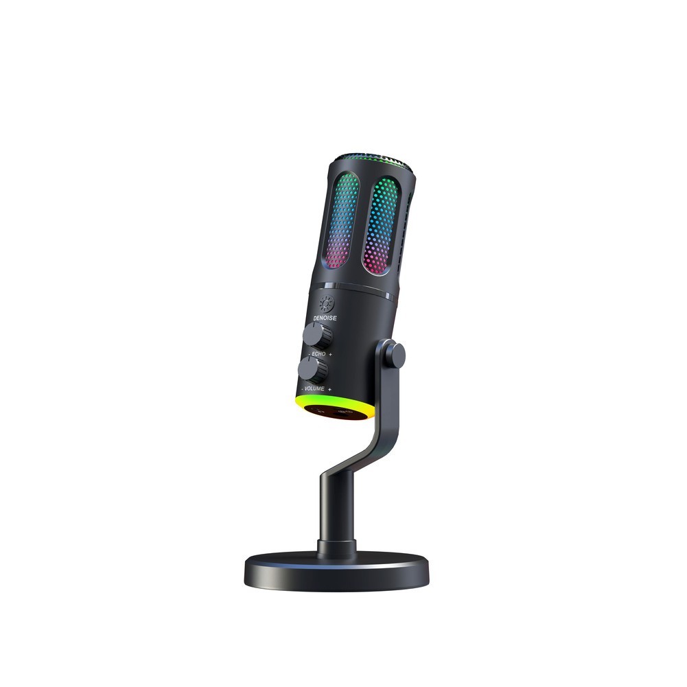 Mute Button Dynamic Microphone XLR USB with Noise Reduction RGB for Streaming