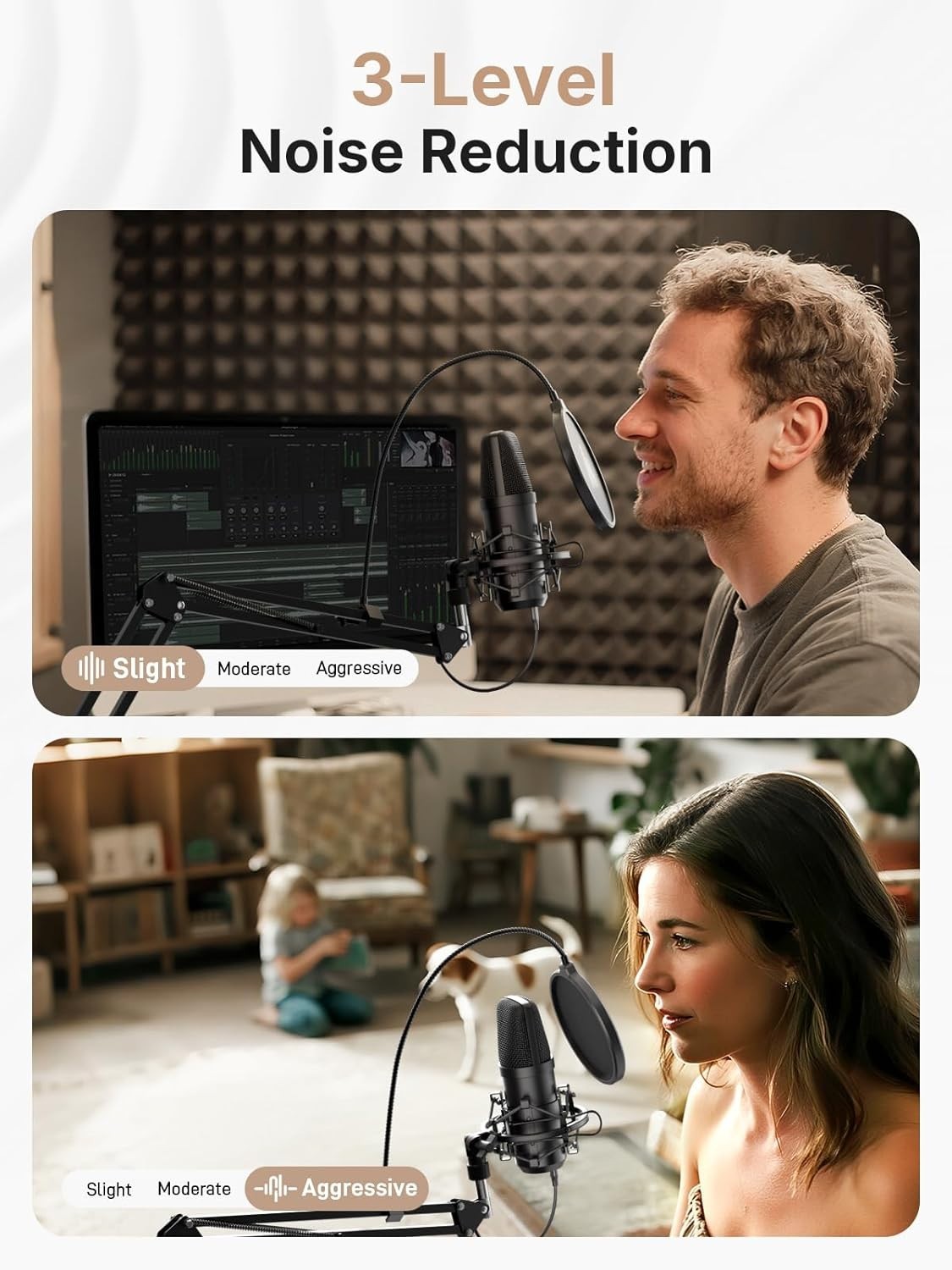 A04 Gen2 XLR/USB Condenser Microphone Kit for PC Podcast Recording | 192kHz/2…