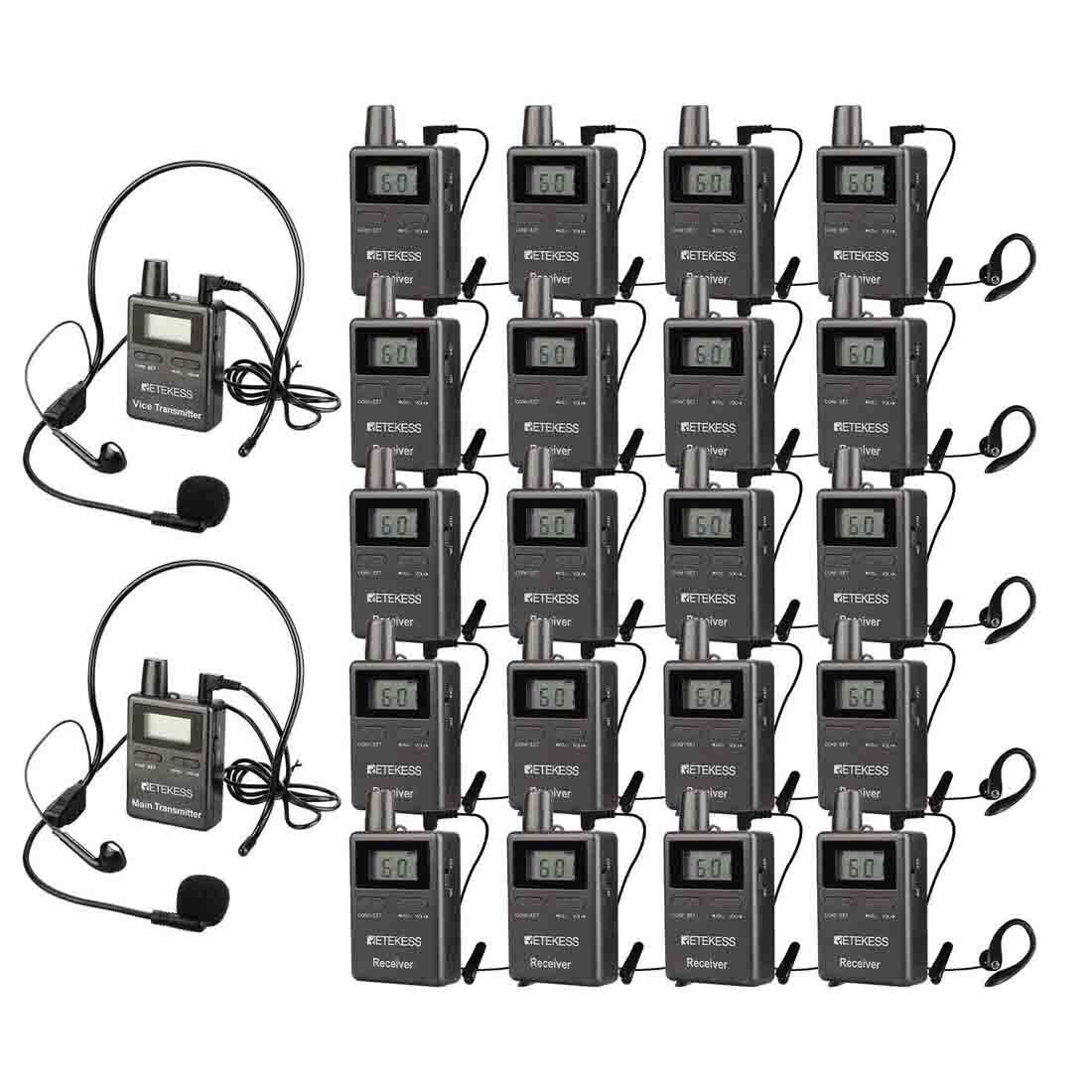 Retekess TT105 Wireless Tour Guide System Mic Transmitter 20 Recevier Traveling