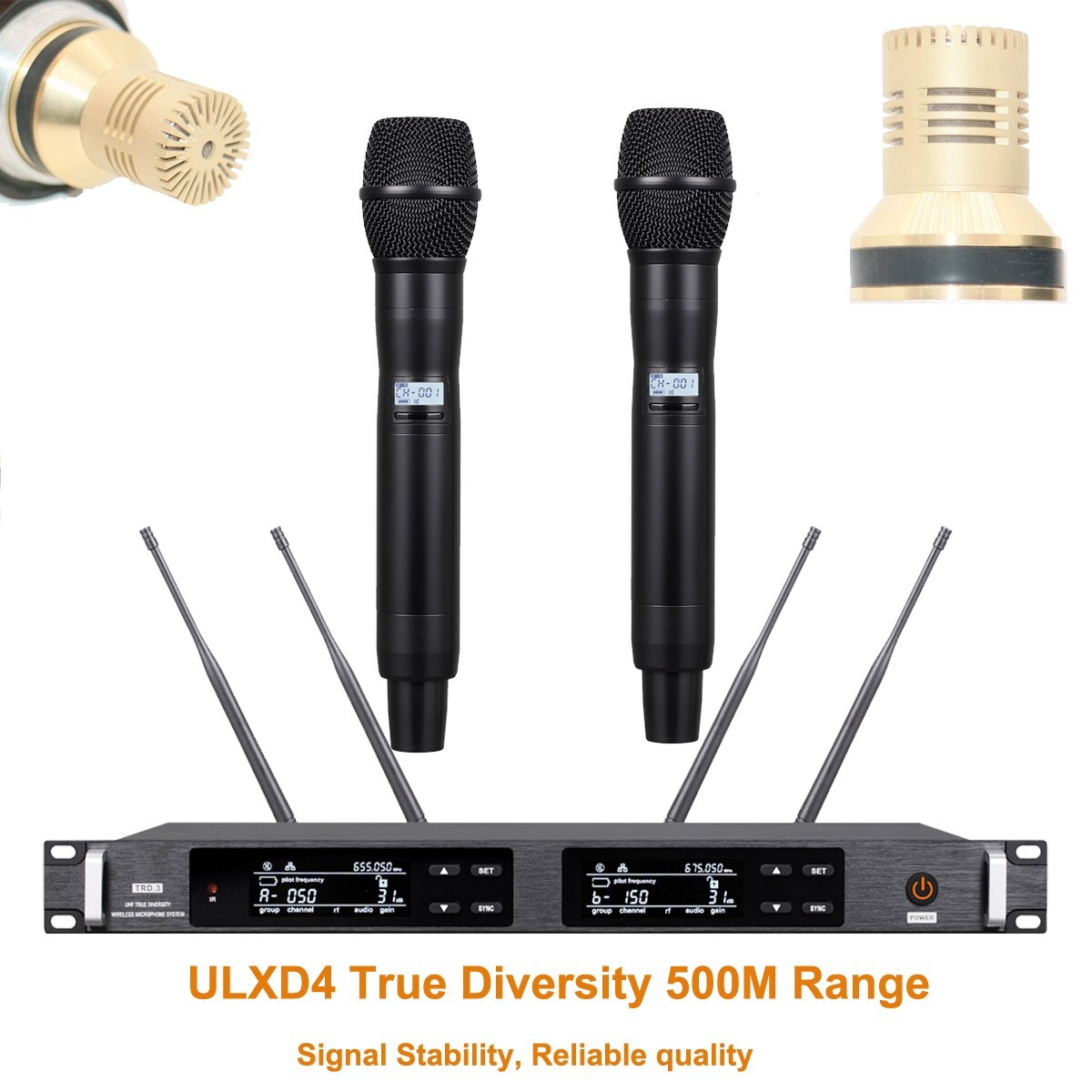 ULXD4D Receiver UR4D+ Wireless Microphone System Gold KSM9 Condenser Capsule MIC