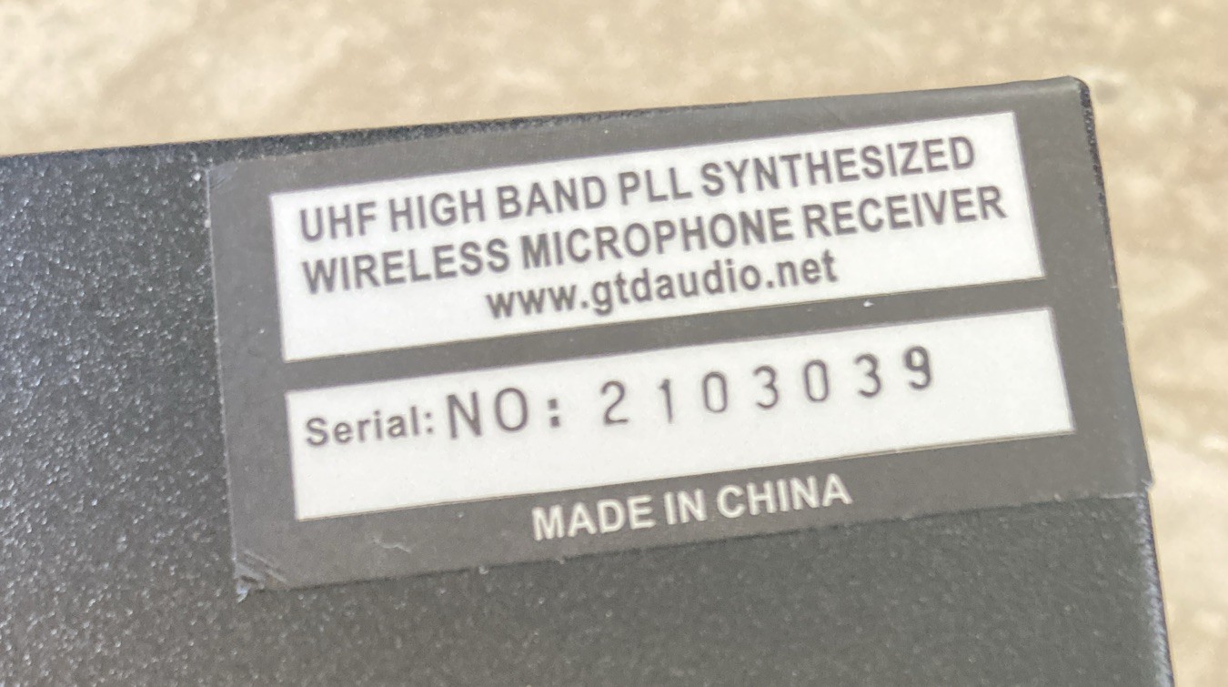 GTD Audio G-622 Dual Channel Wireless Microphone Receiver With Power Cord