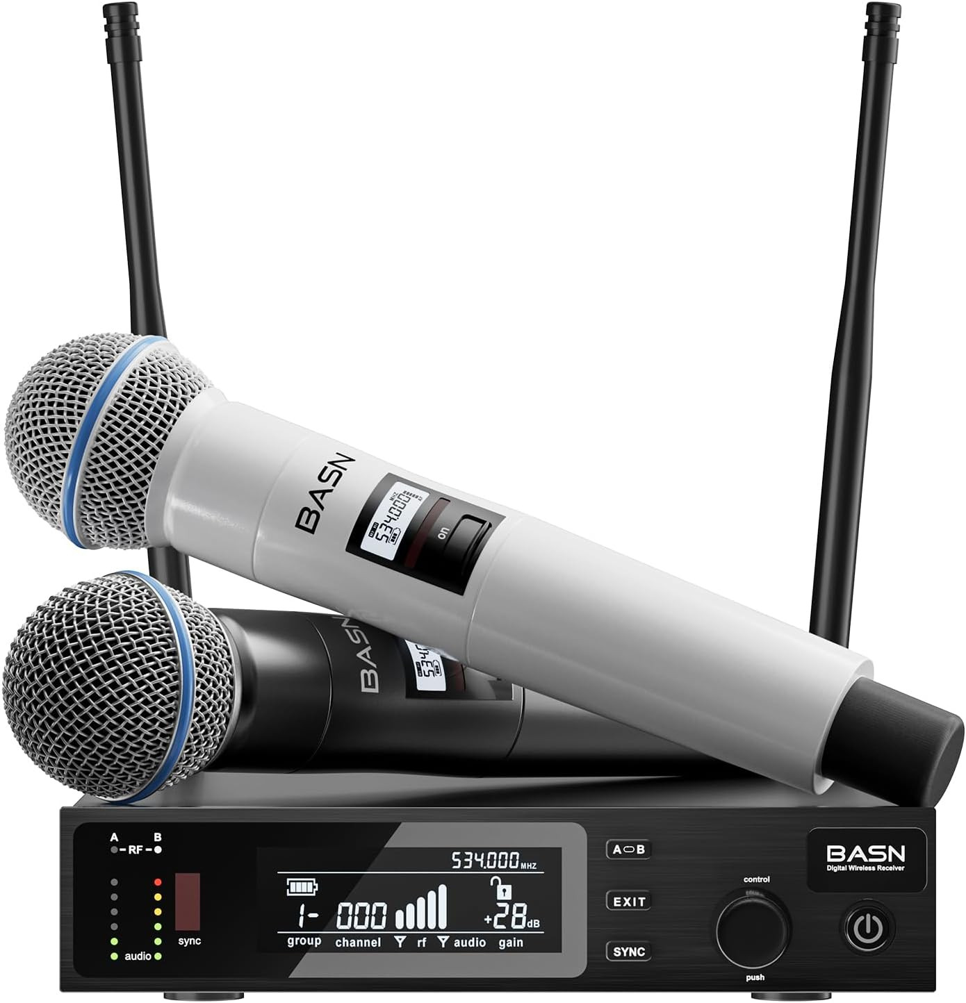 UHF Dual-Channel Wireless Microphone System for Karaoke, Weddings & Events