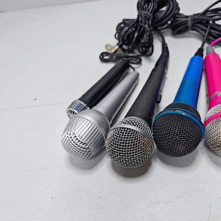 Lot of 10 Mixed Microphones – Untested, Used, Various Models and Colors