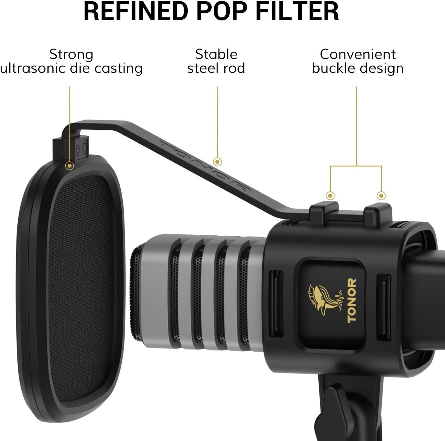 USB Microphone for PC with Tripod Stand & Pop Filter