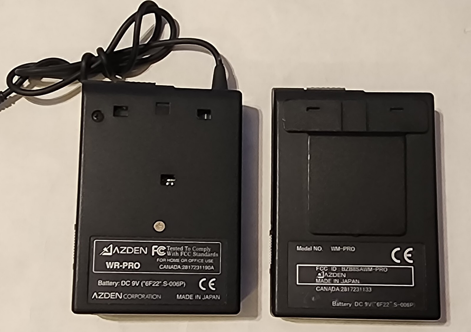 Azden Wireless Microphone WR-PRO, WM-PRO Transmitter and Receiver