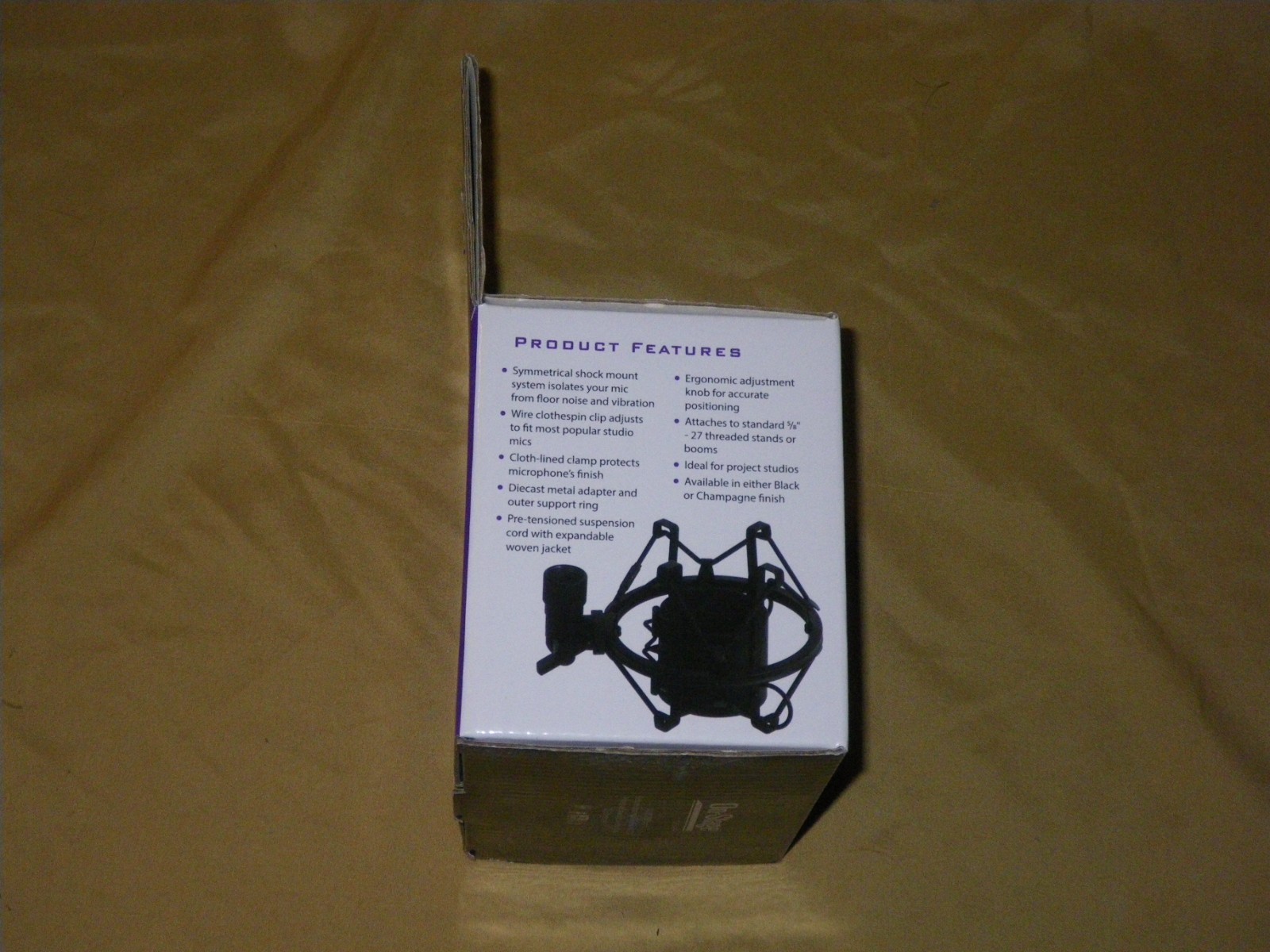 STUDIO MICROPHONE SHOCK MOUNT – BLACK FINISH – ON-STAGE GEAR MY410 – NEW IN BOX