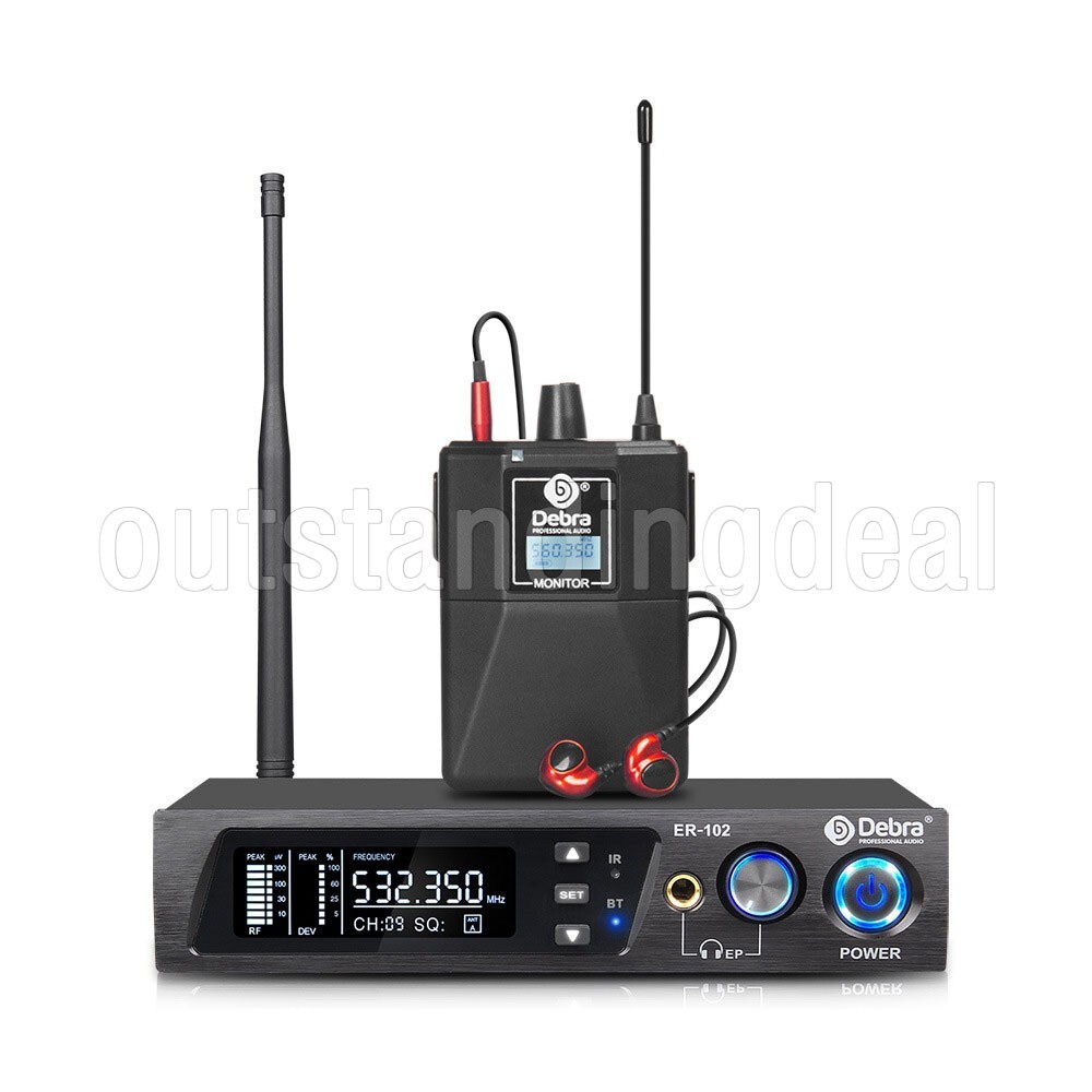 ER-102 Wireless IEM System Bluetooth5.0 UHF 510MHz-580MHz In Ear Monitoring Sys