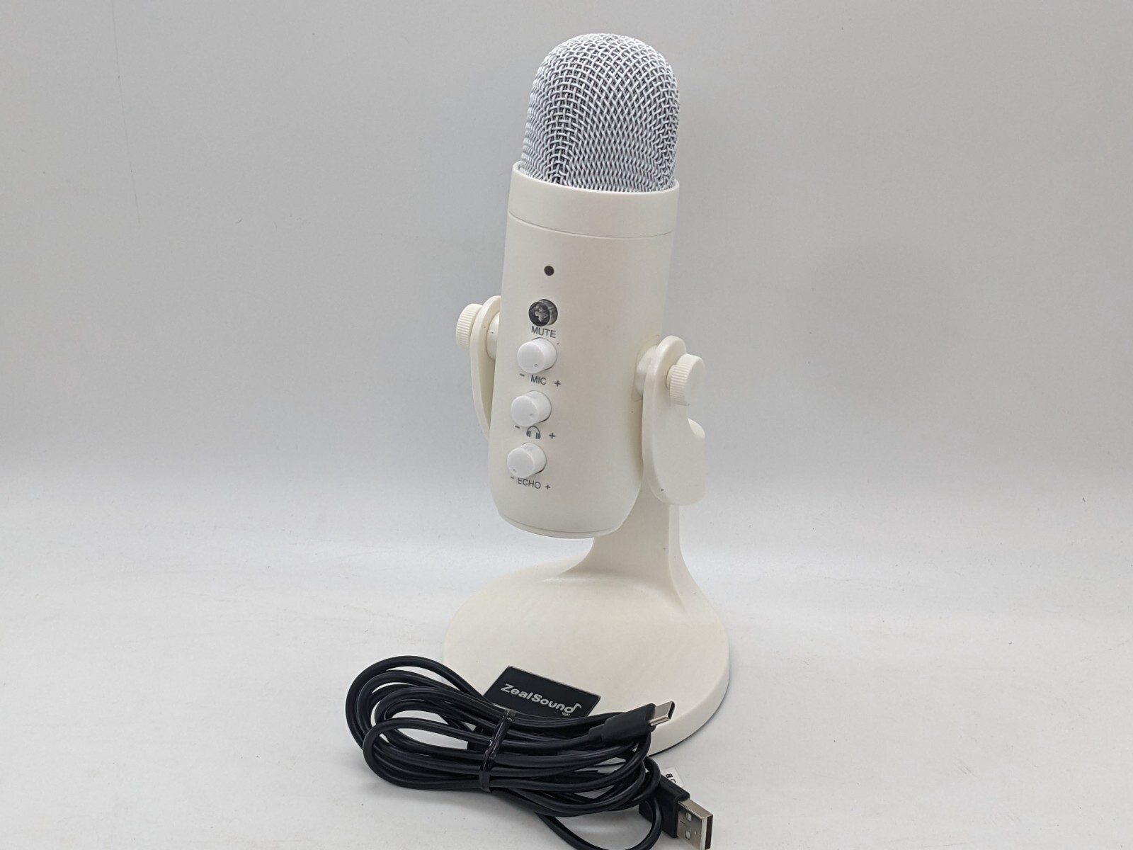 ZealSound Professional Studio White Condenser Gaming Microphone K66 Mic & Cable