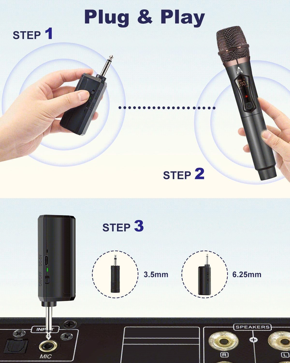 DSP Noise Reduction Wireless Microphone – Rechargeable, Long-Lasting Performance